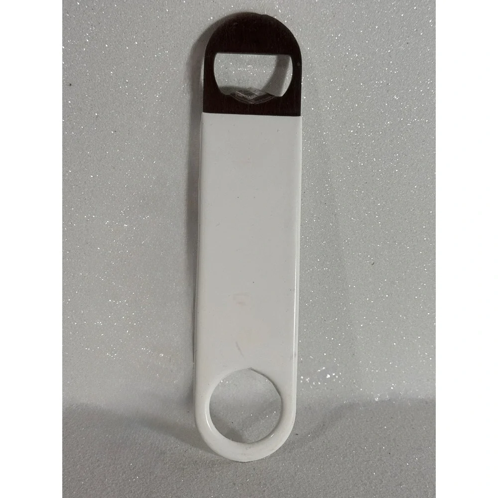 Stella Artois White Vinyl Coated Stainless Steel Bar Blade Bottle Opener 7 Inch